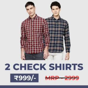Men's Premium Check Shirt High Quality Combo Pack of 2