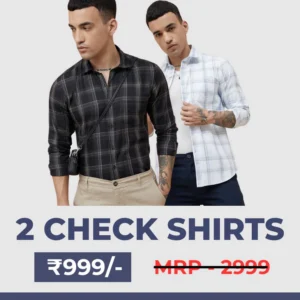 Men's Premium Check Shirt High Quality Combo Pack of 2