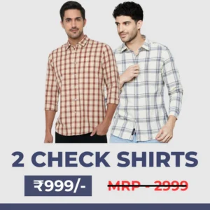 Men's Premium Check Shirt High Quality Combo Pack of 2