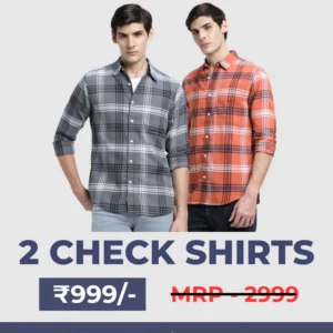 Men's Premium Check Shirt High Quality Combo Pack of 2